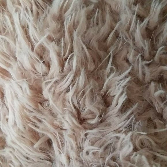 MADE IN YIFAN Cream Long Sleeve Lined Faux Fur Jacket Coat Women Juniors Size XL - Picture 8 of 13